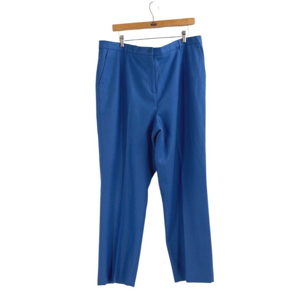 Pendleton Womens Plus Size 18W Pants 100% Wool Blue Career Office Classic Winter